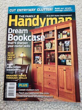 The Family Handyman Magazine Dec/Jan 2014 Dream Bookcase DIY Home Build Plans